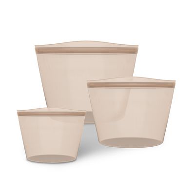 실리콘 지퍼백 3종세트 멜로우 피치(500+1000+1500ml)