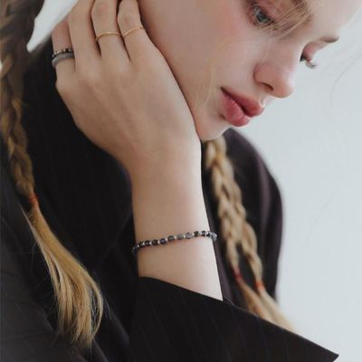 제이로렌 은볼 래브라도라이트 원석 실버 팔찌 B01008