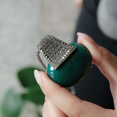 바이데이지 원석 마카사이트 실버 목걸이 Bn0543