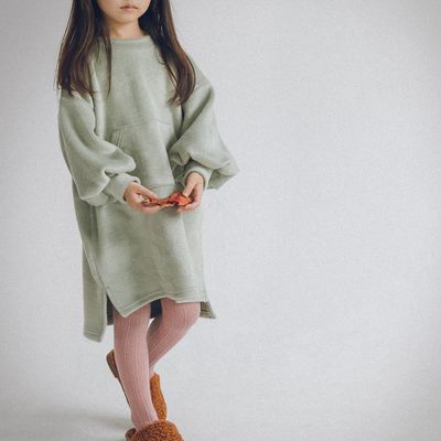 예루예나 여아 원피스 인조 밍크 오버핏 롱 캥거루