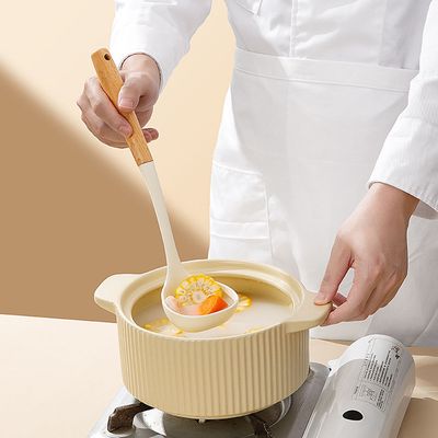 실리콘 주방 조리도구 국자 우드 요리 주방용품 R382