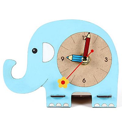 DIY 나무 조립 키트 탁상 시계 만들기 코끼리 CM-856