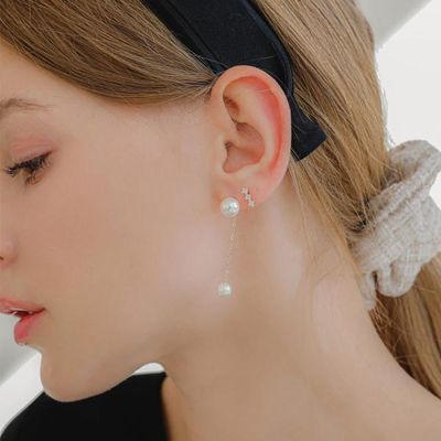 제이로렌 14K 체인 진주 금귀걸이 G0263