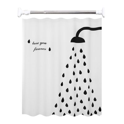 빌로위 샤워기 욕실 방수 PEVA 샤워 커튼 봉 세트