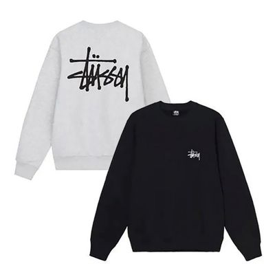 스투시 베이직 크루넥 맨투맨 (기모)