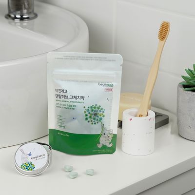 비긴에코 덴탈허브 고체치약 40정(1개)+틴케이스(2개)