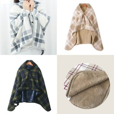 똑딱이담요 캠핑 쇼파 차량용 사무실 체크 망토 담요