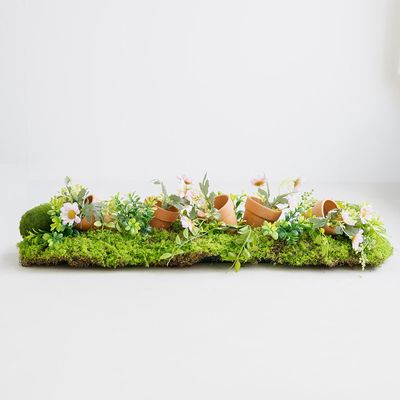 파인 데이지 조화 토분 플랜테리어 센터피스 67x18cm