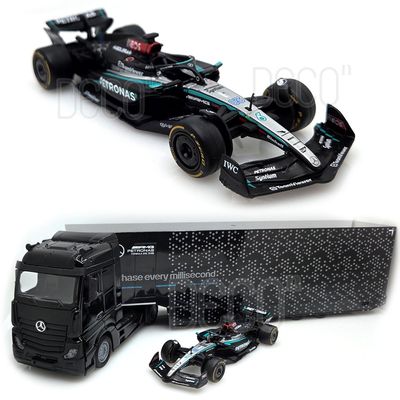 1:43 F1 벤츠 트레일러 세트 W15 조지러셀 수송 트럭