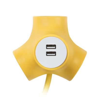 테트라포드 멀티탭 3구 USB 익스텐디드 옐로우 3m