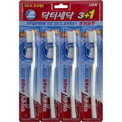LION 닥터세닥 슈퍼슬림 초극세모 칫솔 3+1(WB6D078)