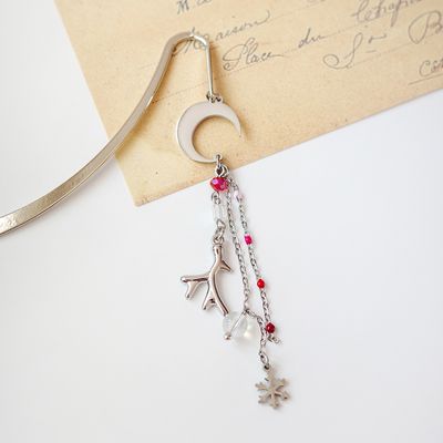 써지컬스틸 겨울 사슴뿔 책갈피 금속 북마크