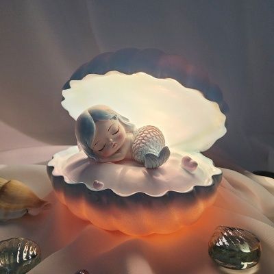 조개 속 잠자는 인어공주 무드등 아이방 캠핑 조명 
