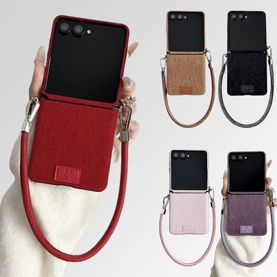 갤럭시z플립 7 6 5 4 3 예쁜 컬러 벨벳 스트랩 케이스