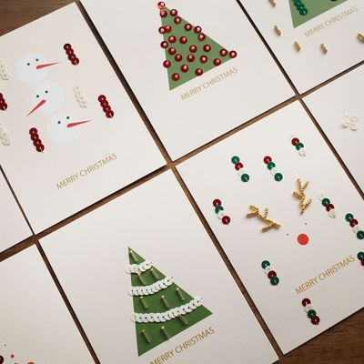 비즈공예 4종 크리스마스카드 만들기 DIY KIT 