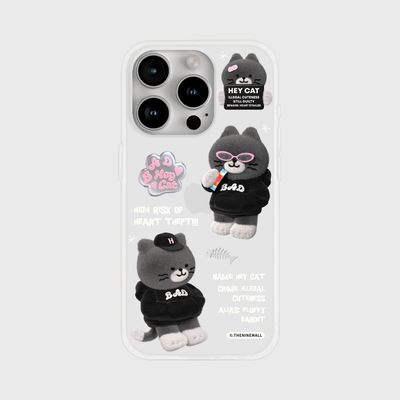 pattern bad hey cat [반투명 폰케이스]