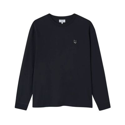 메종키츠네 그레이스폭스 블랙 롱슬리브 긴팔티셔츠