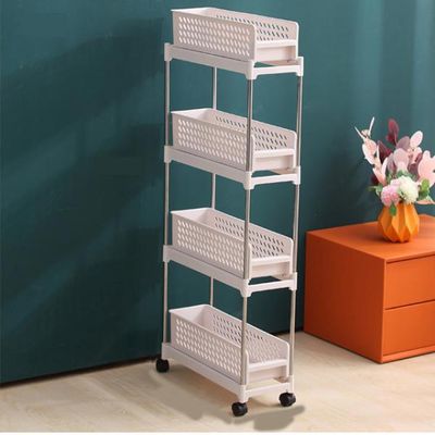 이동식 수납 슬라이드 틈새 선반 4단