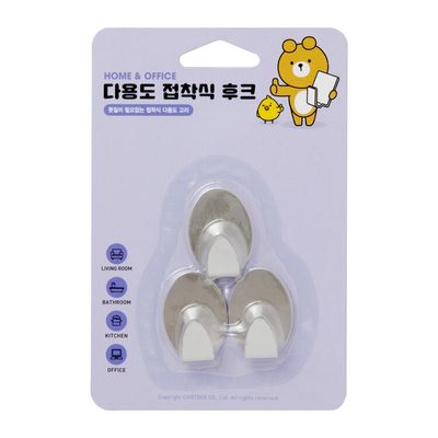 아트박스 3P 후크 타원 메탈