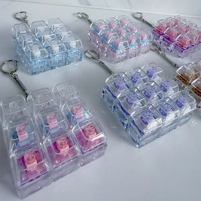 피젯 토이 투명 9키 키보드 키캡 딸깍이 장난감 키링