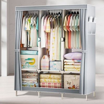 조립식 커튼식 모던 멀티 간이 옷장 트리플