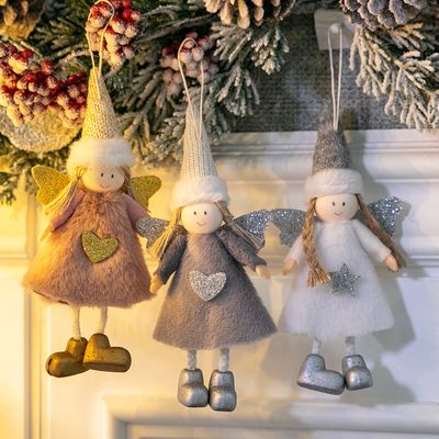 크리스마스 천사 인형 트리 장식 양모오 19cm 3컬러