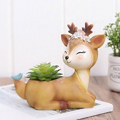 루고 미니 다육이 화분 행복한 꽃사슴 파랑새손님