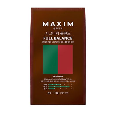 맥심 시그니처 블렌드 풀 밸런스 커피 원두 1kg