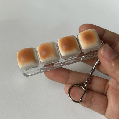 캐러멜빵 찐빵 블럭 딸깍이 키보드 키캡 키링 열쇠고
