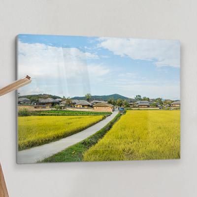 pi502-폼아크릴액자78CmX56Cm_정겨운한국초가집풍경