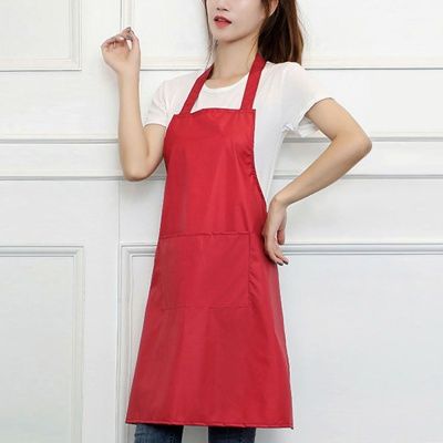 주방 PVC 방수앞치마(레드) 음식점 공방 카페앞치마