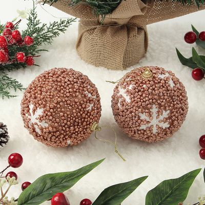 [도토로]로즈골드 글리터 장식볼 2p(10cm) (눈결정)