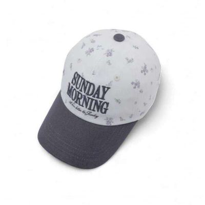 [애슬릿]여성 볼캡 겨울 야구 모자 꽃 배색 빈티지