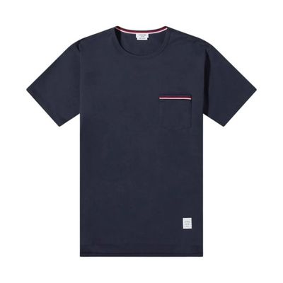 톰브라운 남성 반팔 티셔츠 네이비 MJS010A 01454 415