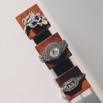 바이데이지 라운드 마카사이트 실버 시계 Bw0002