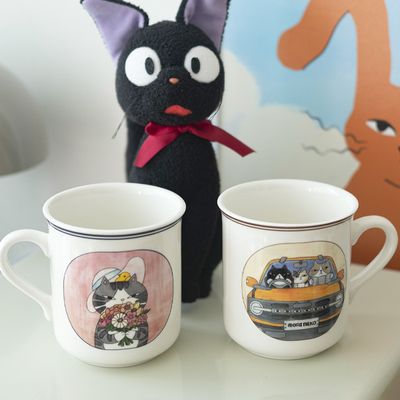 모리네코 귀여운 팝아트 고양이 머그잔 360ml 1+1