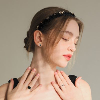 제이로렌 펄 트위드 진주 헤어밴드 H01622
