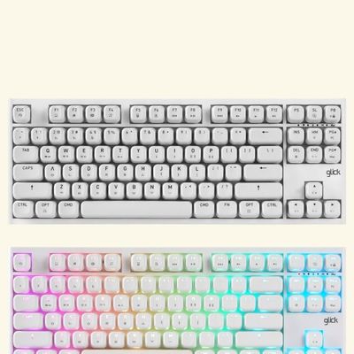 지클릭커 기계식 블루투스 키보드 스노우화이트