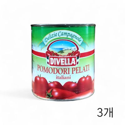WL 디벨라 토마토홀 2.5Kg X 3개 이탈리아산 업소용 라자냐 파스타 스파게티소스 통조림(WFLQP9L)