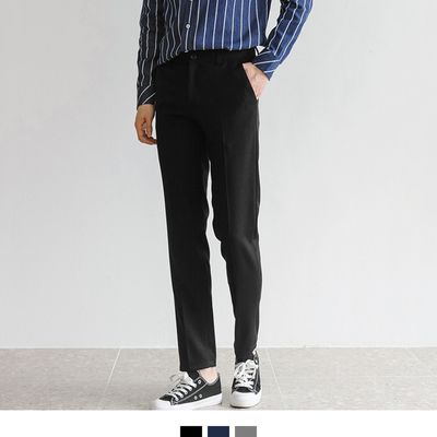 모던 스트레이트 슬랙스 남자 캐주얼 정장 바지