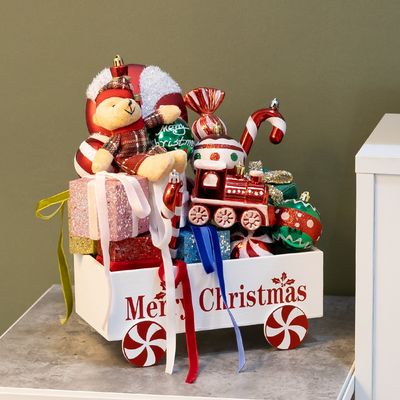 크리스마스 장식 박스 달려라 선물상자 set 27x30cm
