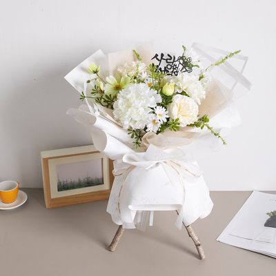 카네이션 조화 꽃다발 라피네스탠드50cm 어버이날