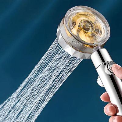 토네이도 샤워기 출수조절 터보팬 샤워헤드 골드 P500