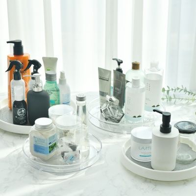 1+1 (대+소) 주방 선반 정리 회전트레이 화장품 수납