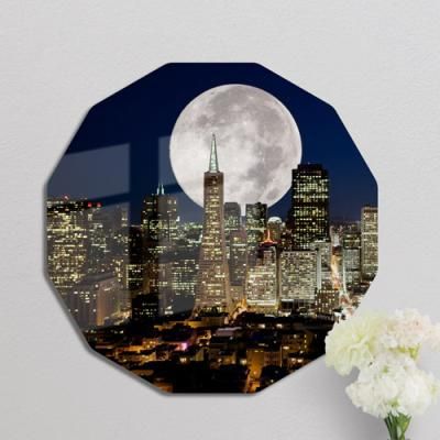 cr923-폼아크릴액자38CmX38Cm12각형_캘리포니아야경