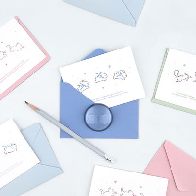 [대시앤도트] 플러피 러브 레터프레스 메세지 카드