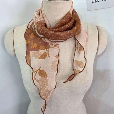 [애슬릿]여성 봄 스카프 플라워 미니 쁘띠 마름모