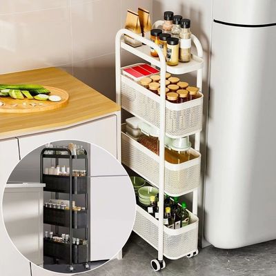 이동식 트롤리 틈새 코너 수납 주방 욕실 수납장 선반