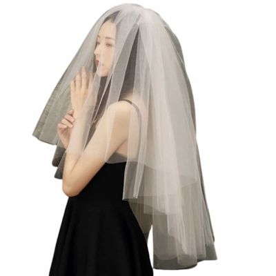 화이트베일 헤어베일 셀프 웨딩 베일 면사포(WFLPPQE)