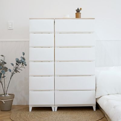 세라비 우드상판 서랍장 일반형 6단 (3color)